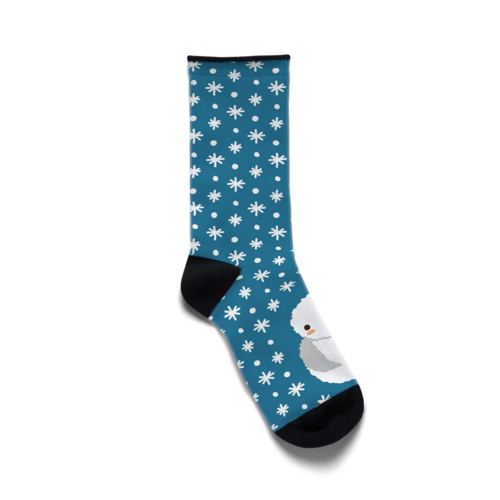 AtelierPlayroomのシマエナガ(青) Socks