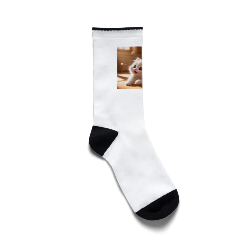 SAKUKOBAの頬紅をしたような可愛い子猫SAKUCAT Socks