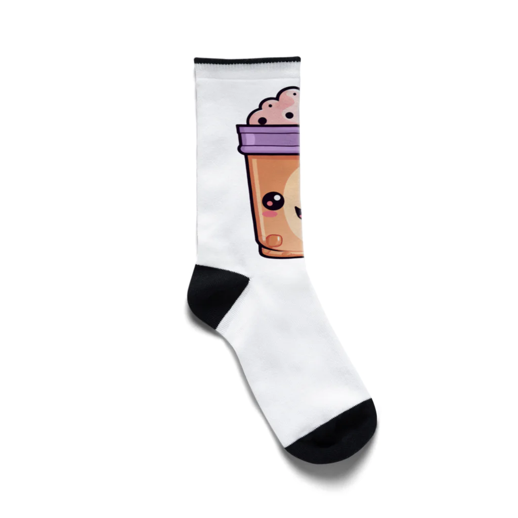 Vasetti_pressの可愛い紫タピオカミルクティー Socks