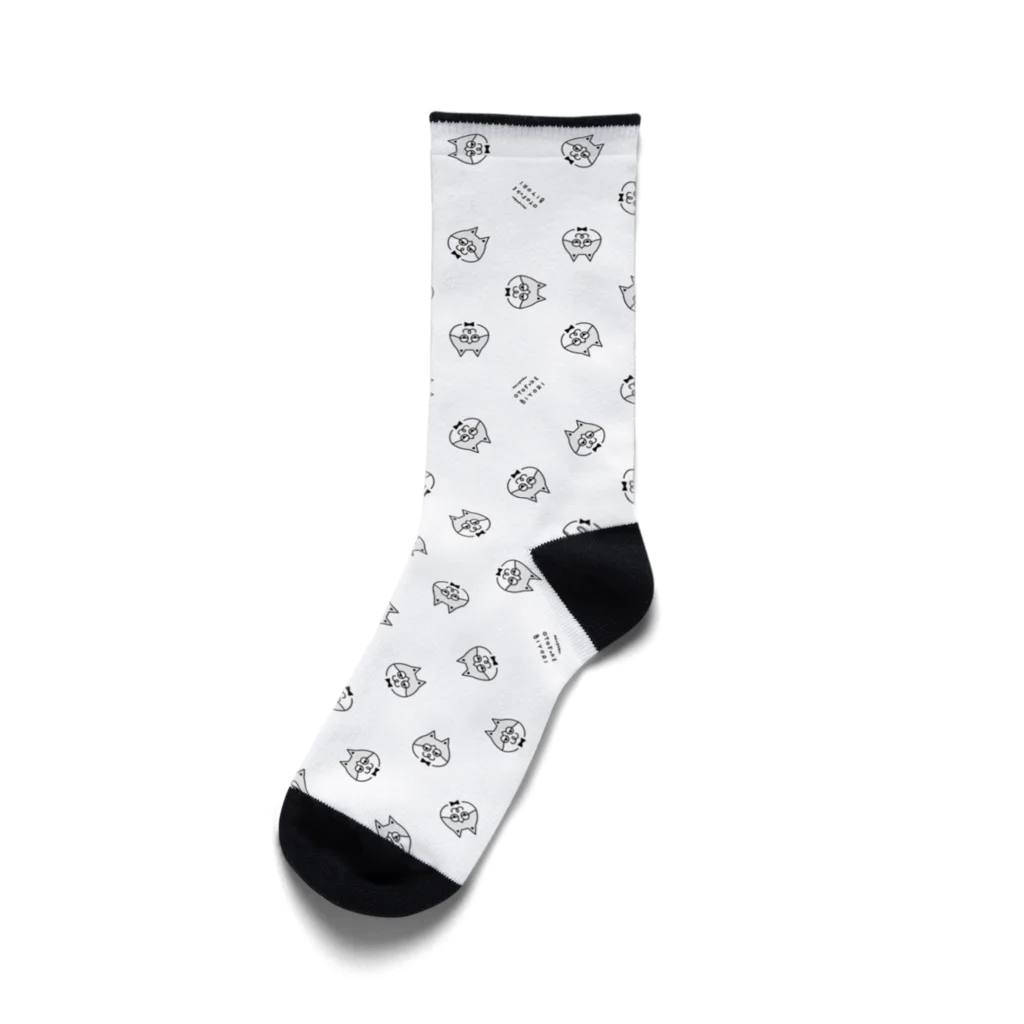 猫支配人 コタロウ【公式】のおしゃれは足元からにゃ！白 「猫支配人 コタロウ」 Socks