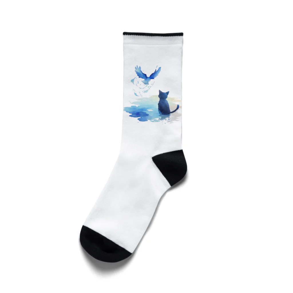 yuuの黒猫と青い鳥 Socks