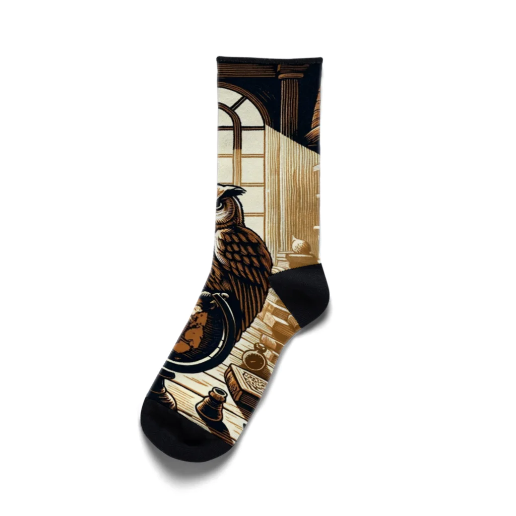 kotpopのOwl and knowledge Socks