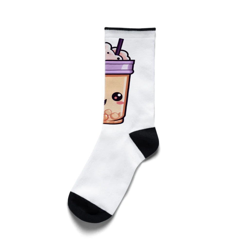 Vasetti_pressの可愛い紫タピオカミルクティー Socks