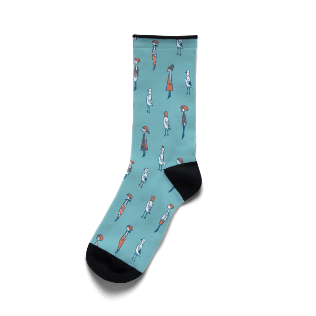 てら ねこデザイングッズのI WISH I WERE A BIRD.ビビッド Socks
