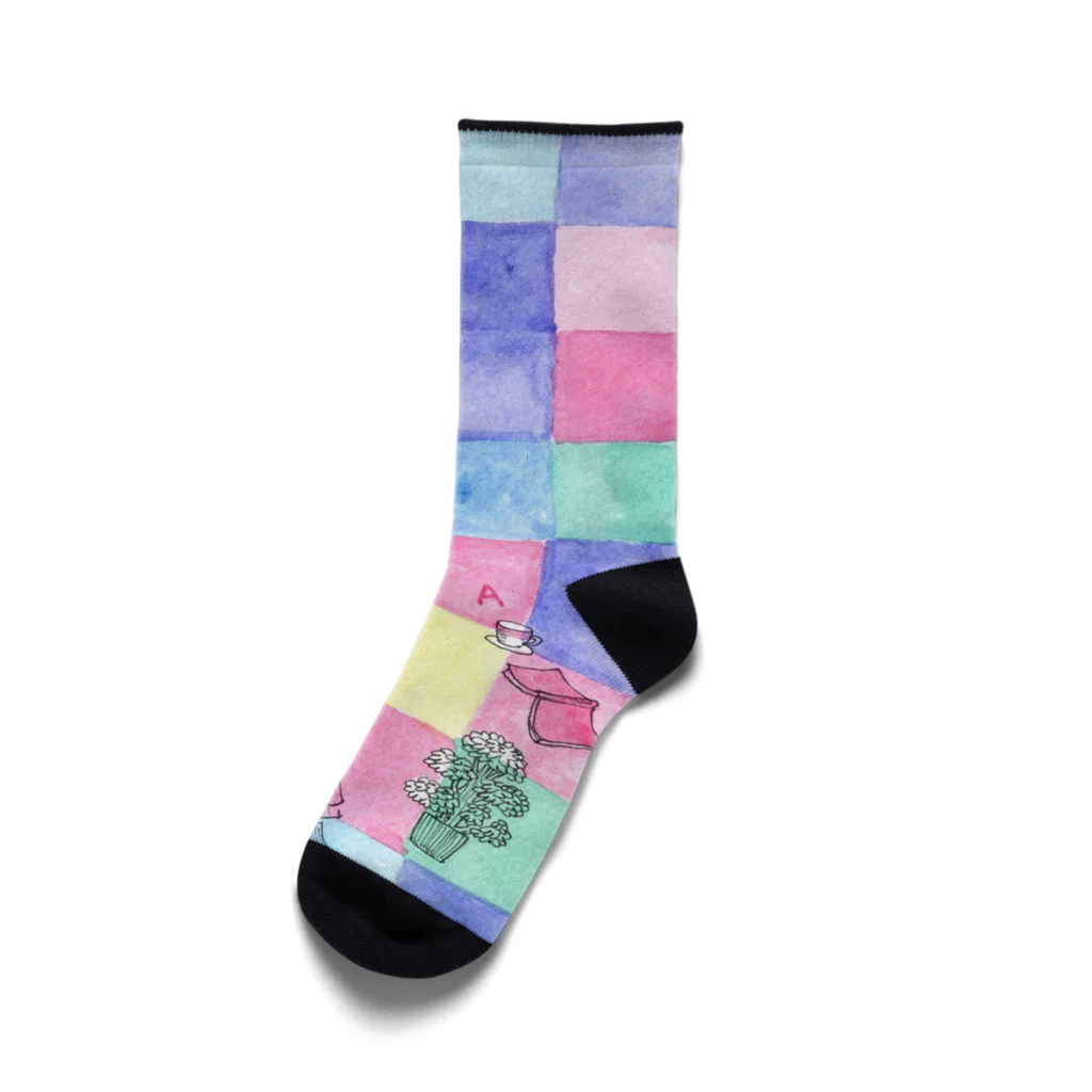 illustration akko shopの水彩絵の具 Socks