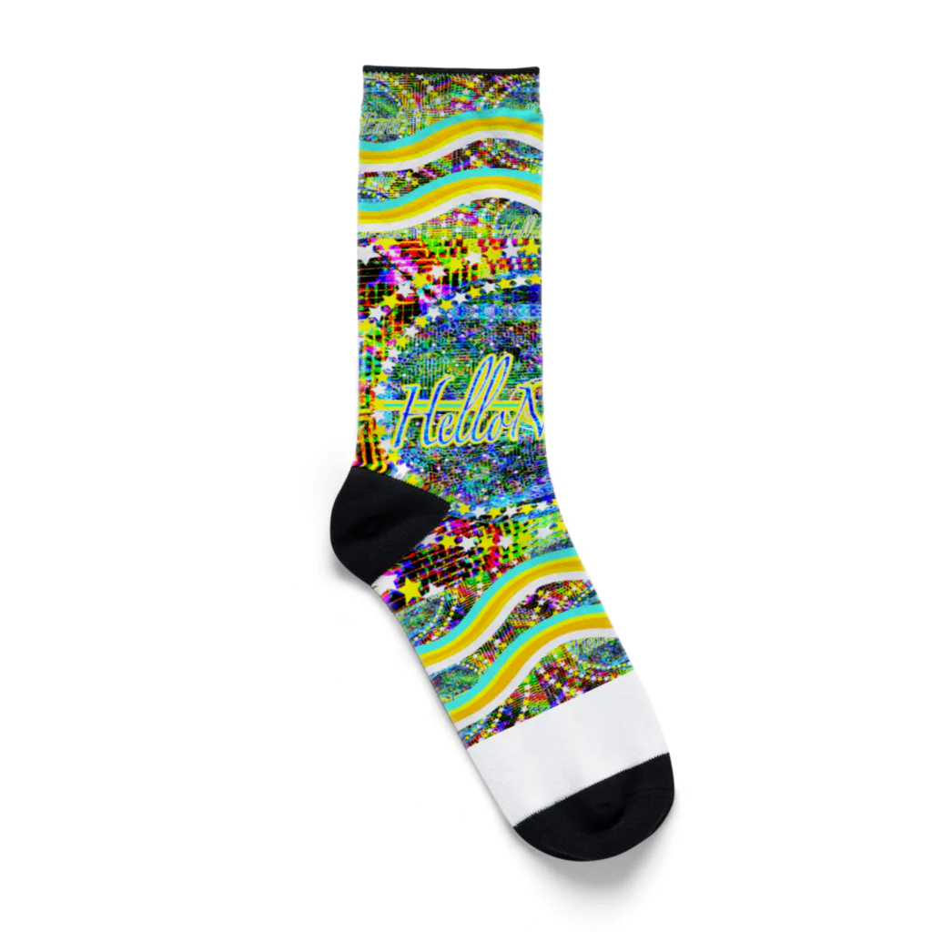 ✨🌈✨ユラクラカン🇯🇵 ✨🌈✨の🎉Hello New Earth 🌎 Socks