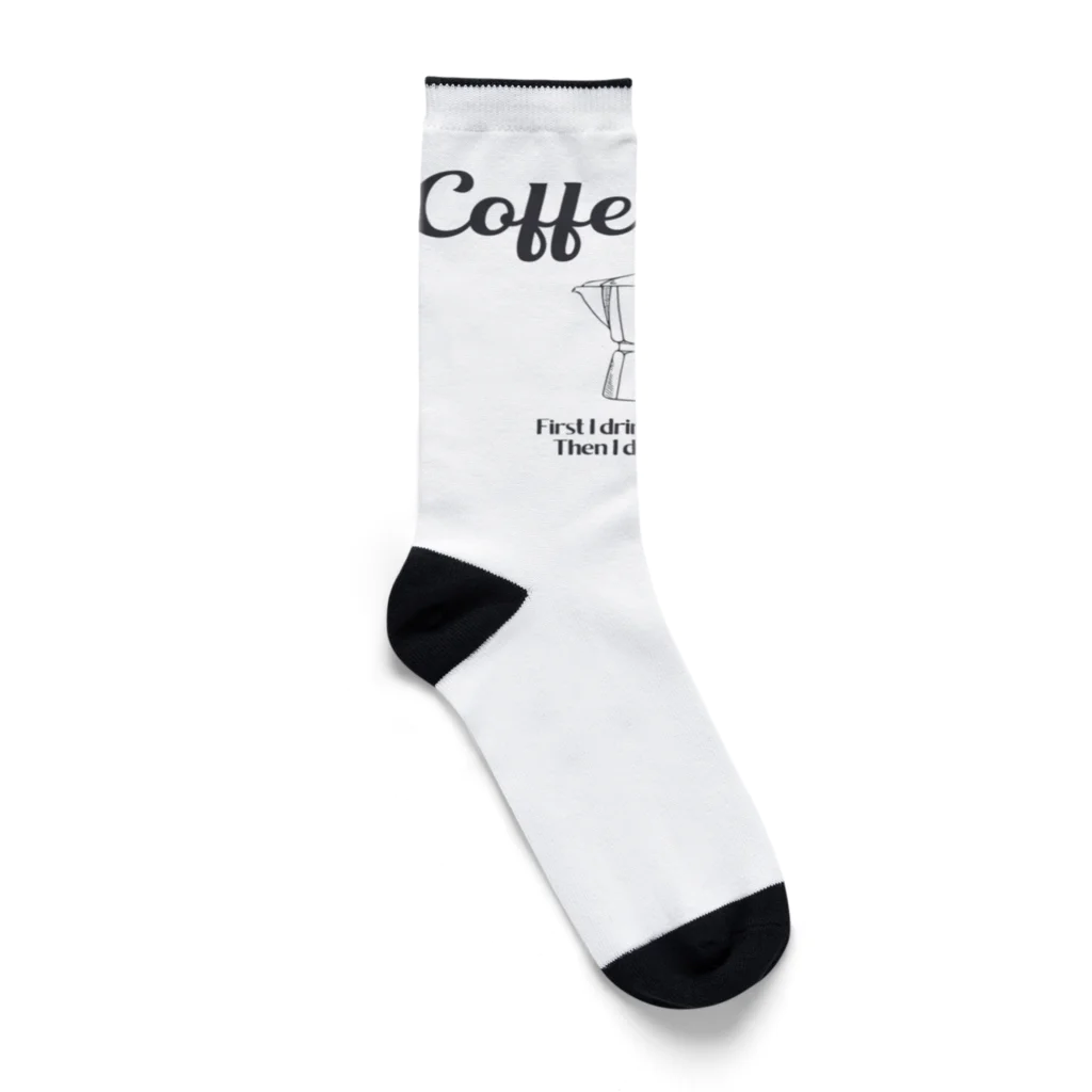 かえる商店のCOFFEEHOLIC black logo Socks