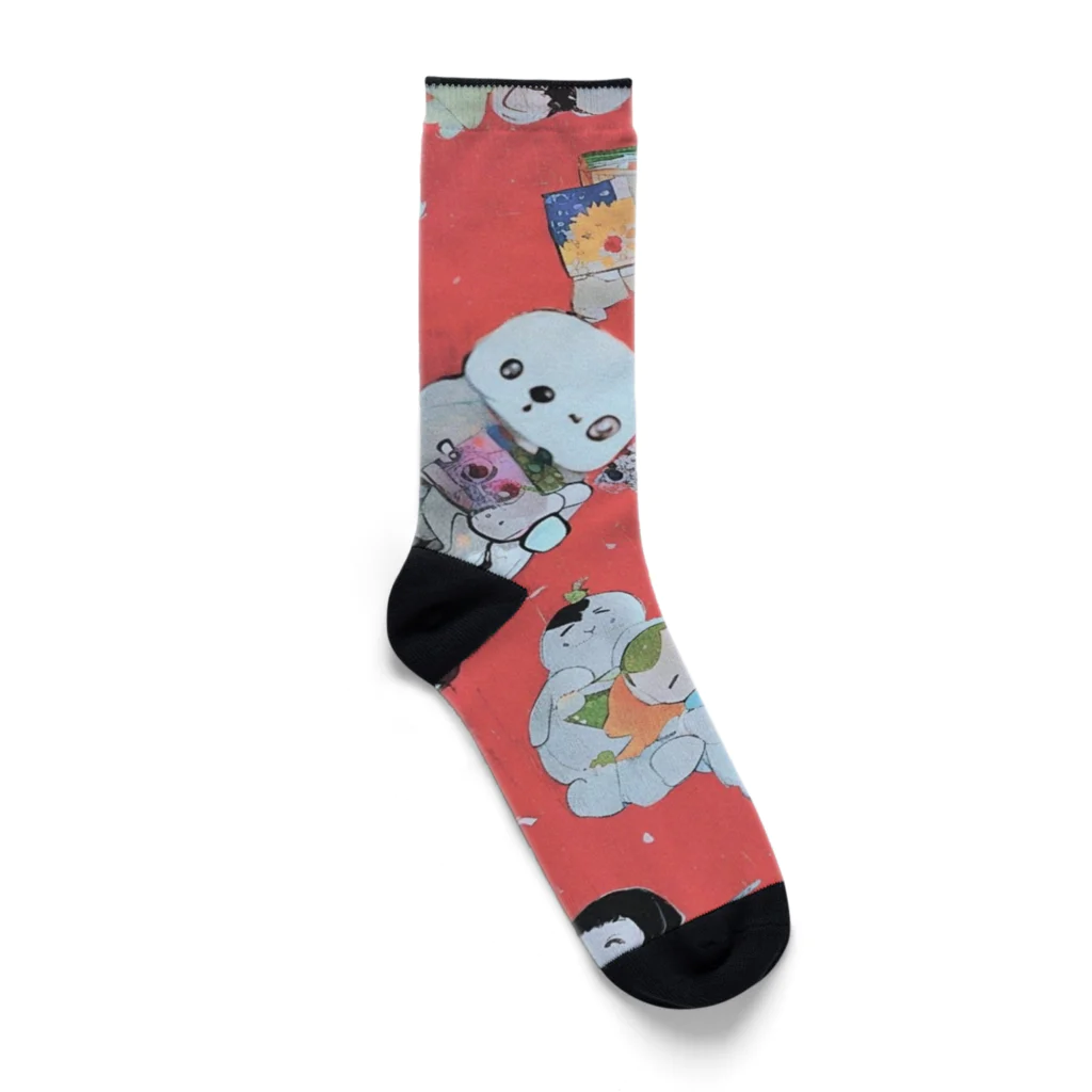 ひとつめくらぶのにこにこ靴下 Socks