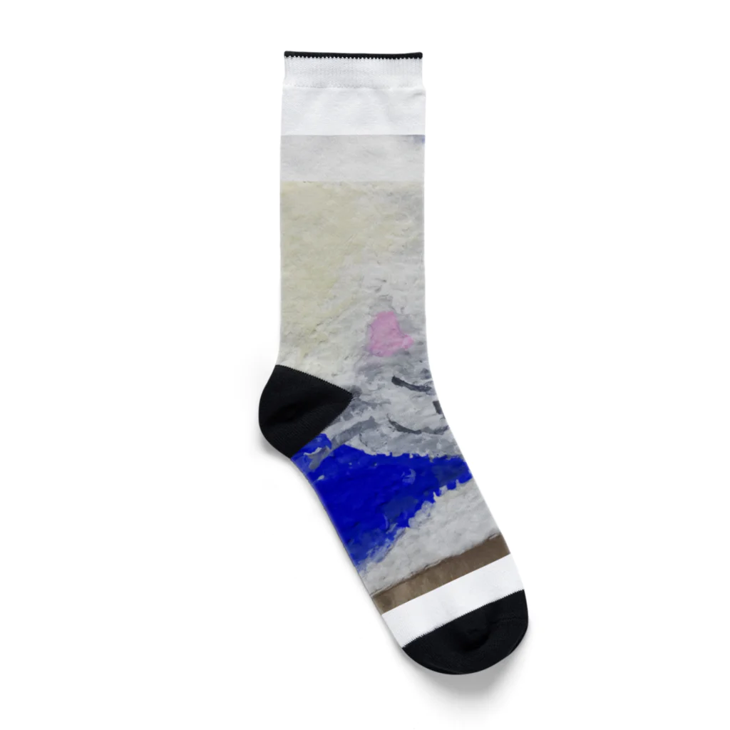 危険なたぬきのマイクロキャンバス ロシアンブルー Socks