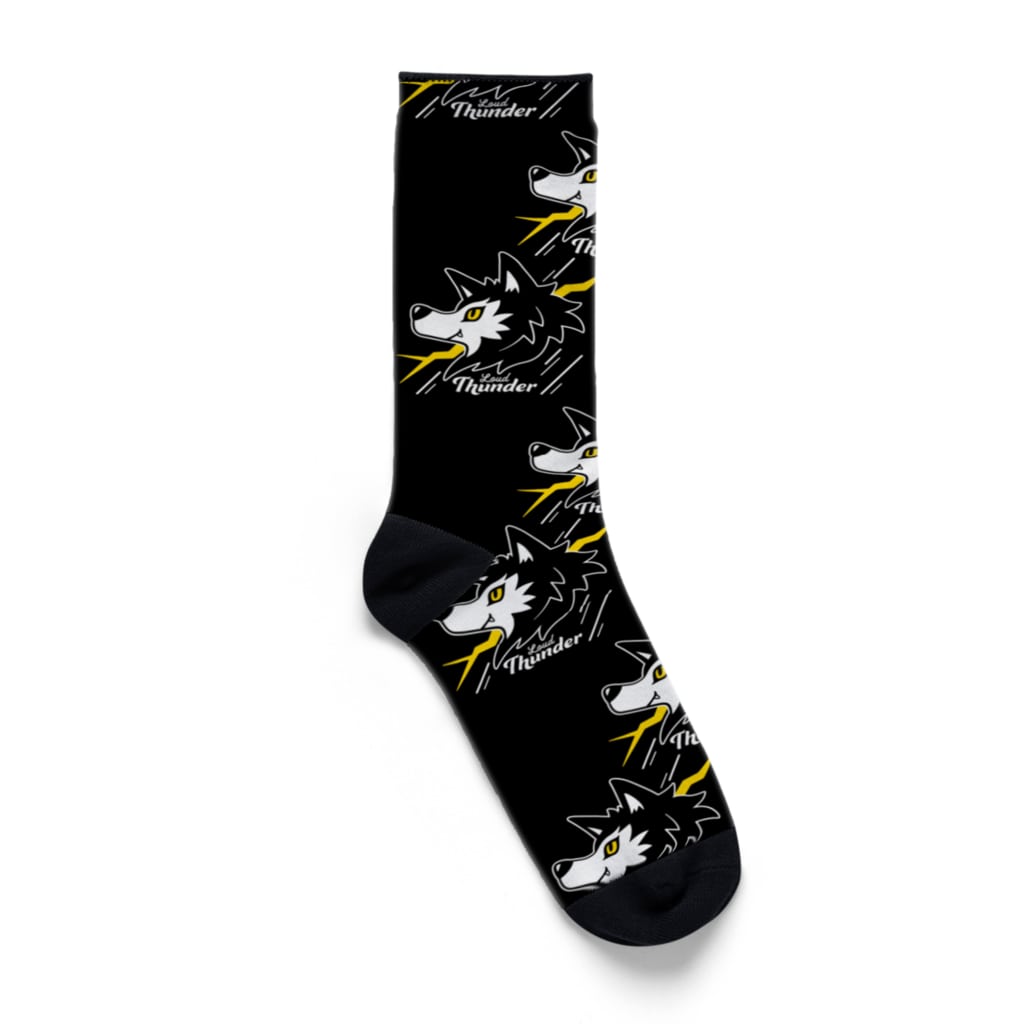 kocoon（コクーン）のうるさい雷と狼（黒） Socks
