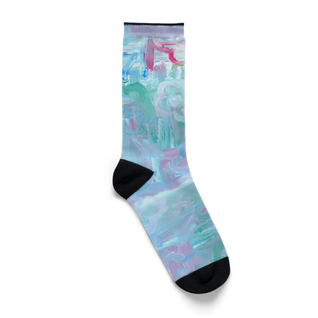 POWAQAのこっそりおはな　靴下ばーじょん(青) Socks