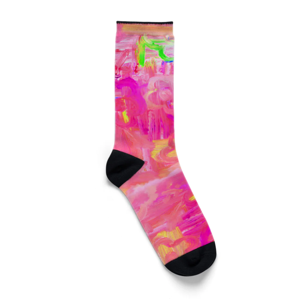 POWAQAのこっそりおはな　靴下ばーじょん(ピンク) Socks