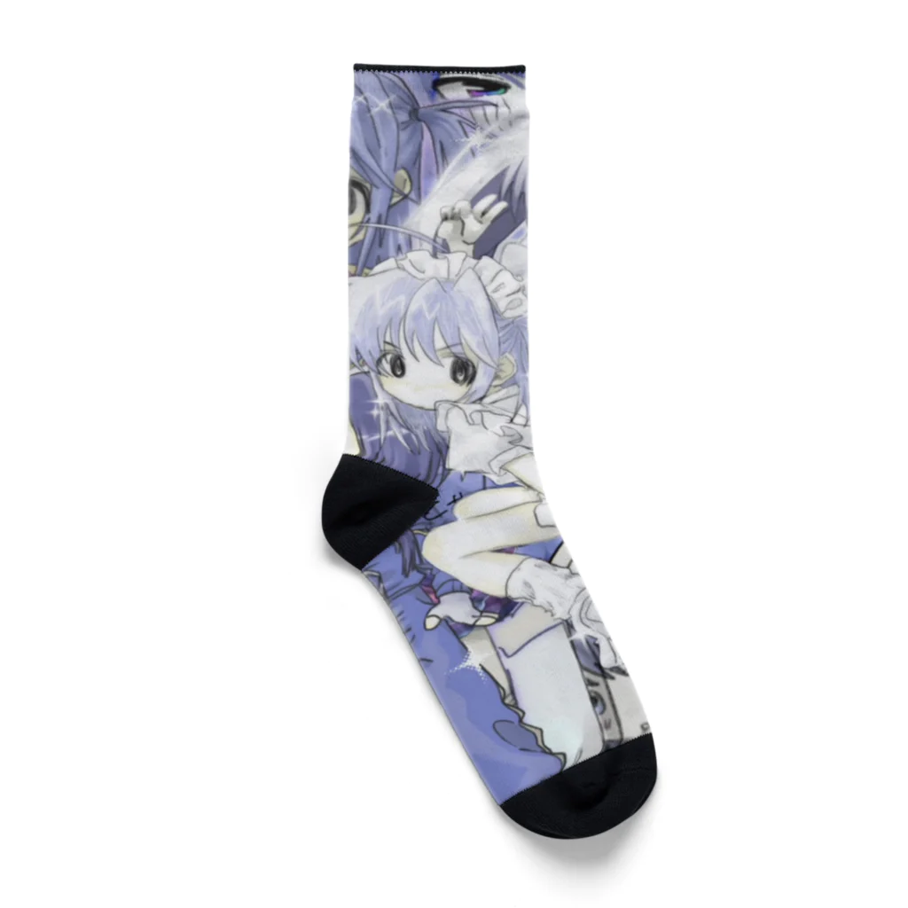 目に優しい青の青色女の子詰め合わせ Socks