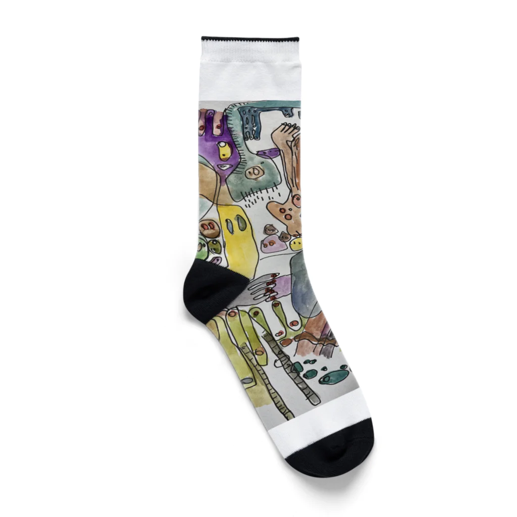 macrameseikoのガイコツフェスティバル Socks