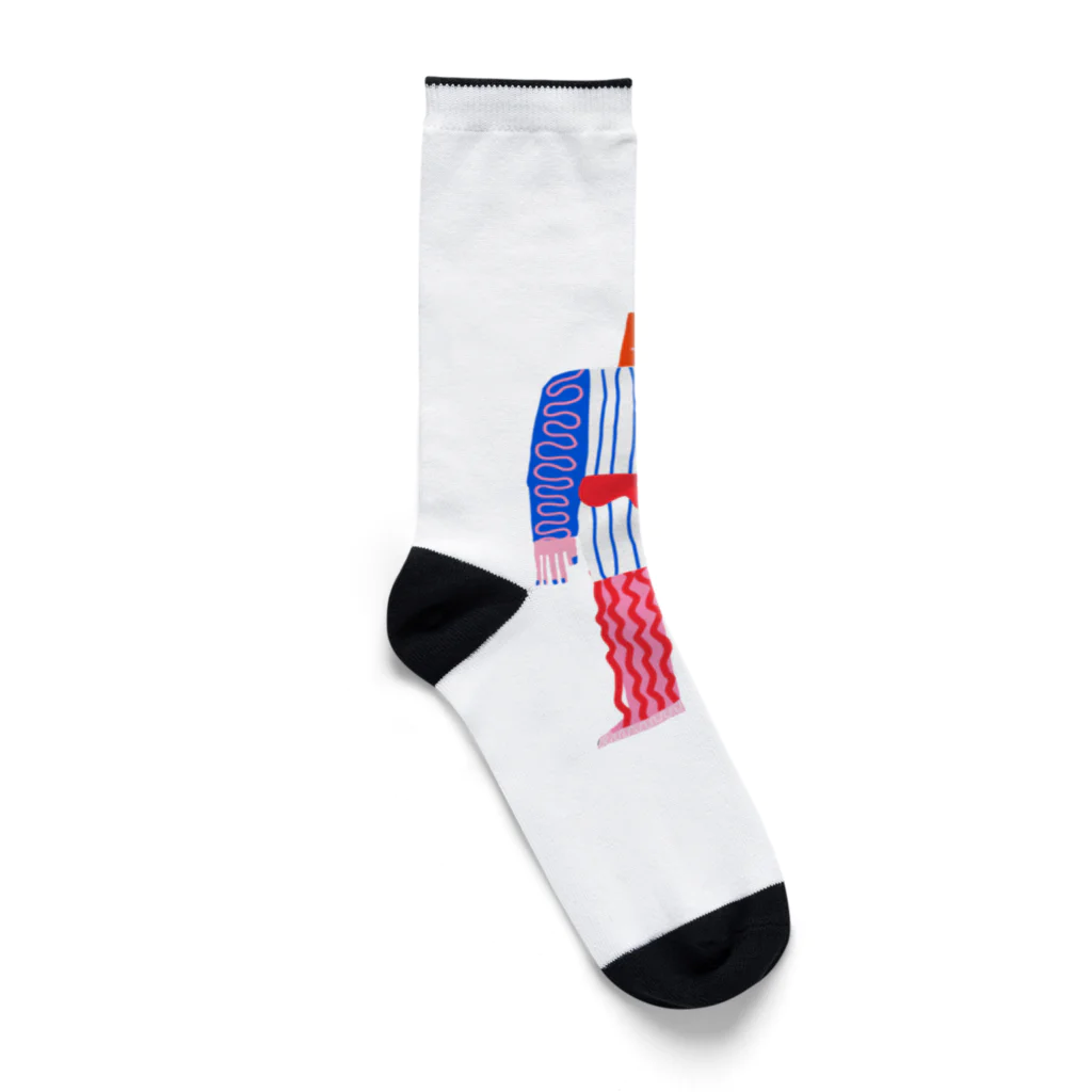 clareclaredoodleのRectangle head friend Socks