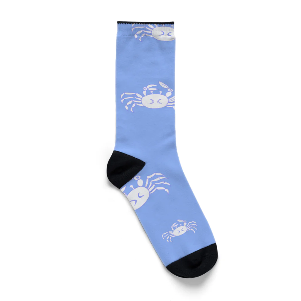 サトシノベンバーの薄水色麻地蟹文浴衣：家康公愛用 Socks