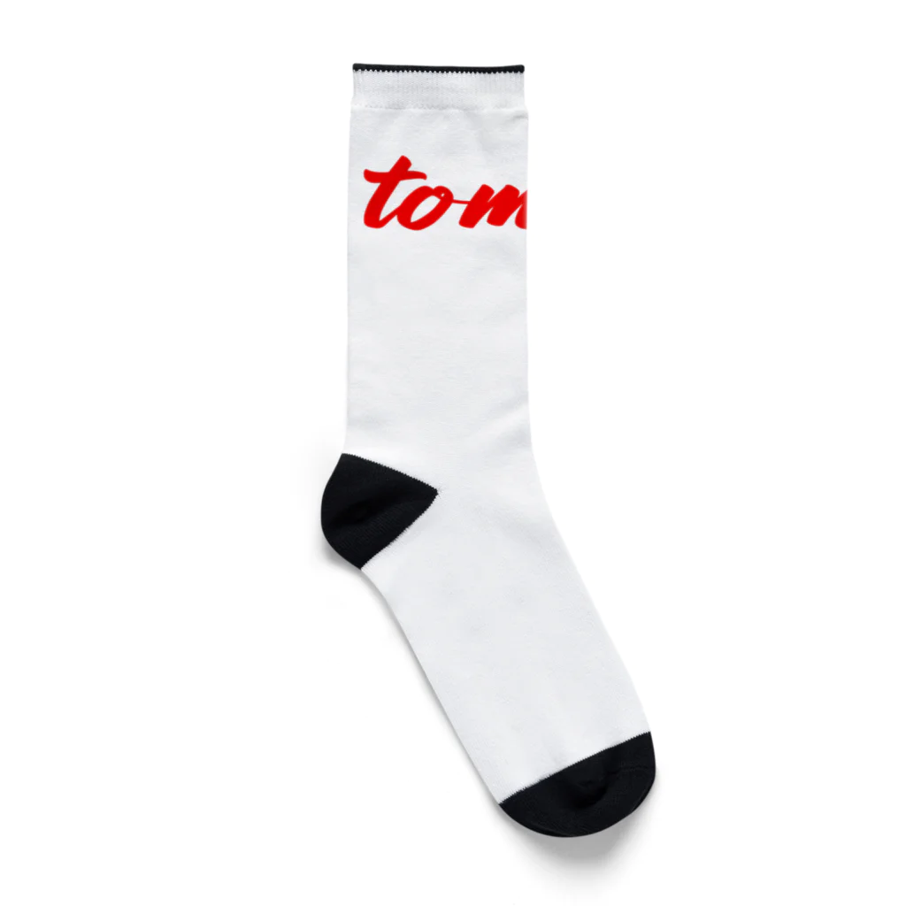 tomajo_NFTのtomajo ロゴ 赤 Socks