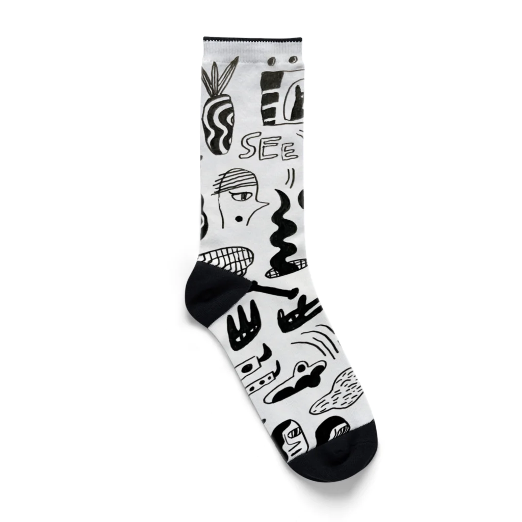 HELLOAYACHAN の黒SEE Socks