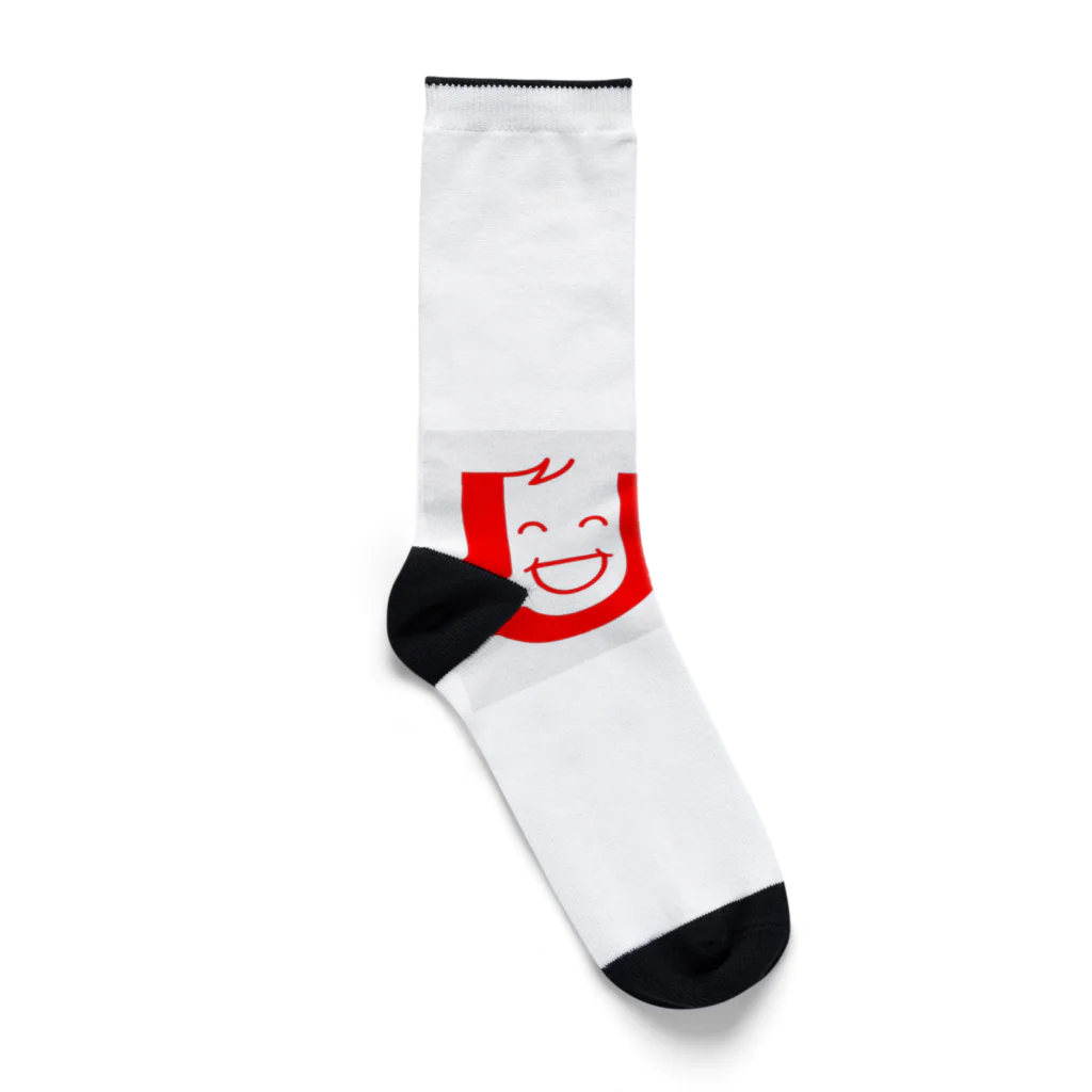 喋るうちまつげの顔ロゴソックス赤 Socks