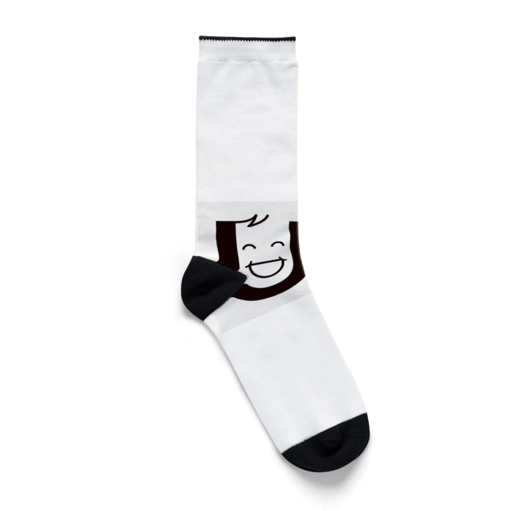 喋るうちまつげの顔ロゴソックス黒 Socks