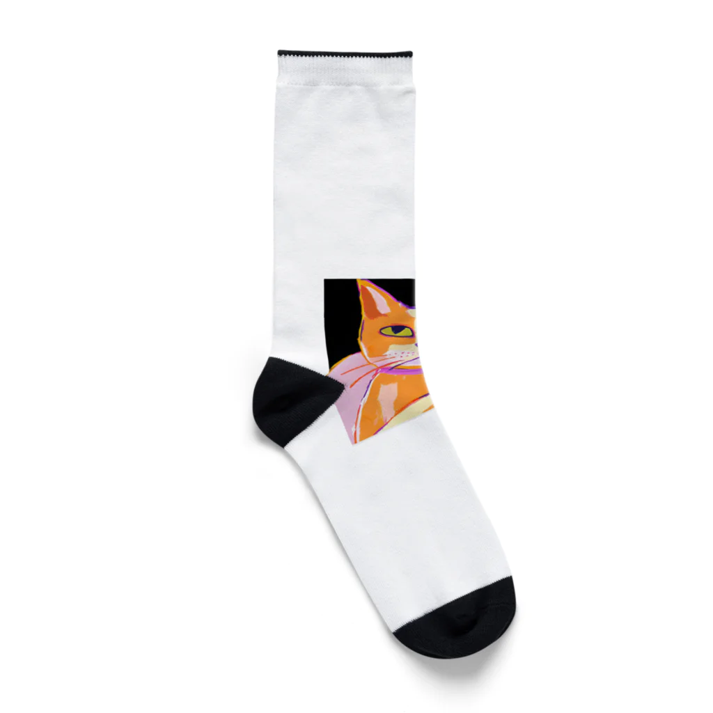 tefutefvの猫のイラストグッズ Socks