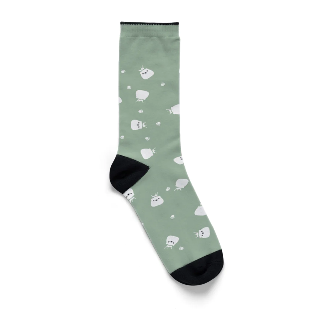 shop_hightonaammiのいっぱいしろくまくん[薄緑] Socks