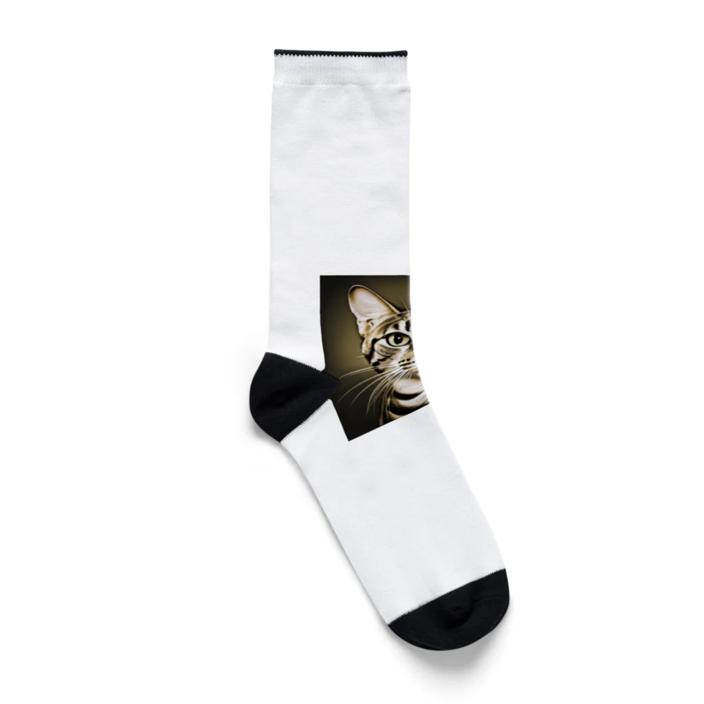 9neko6のサバンナキャット Socks