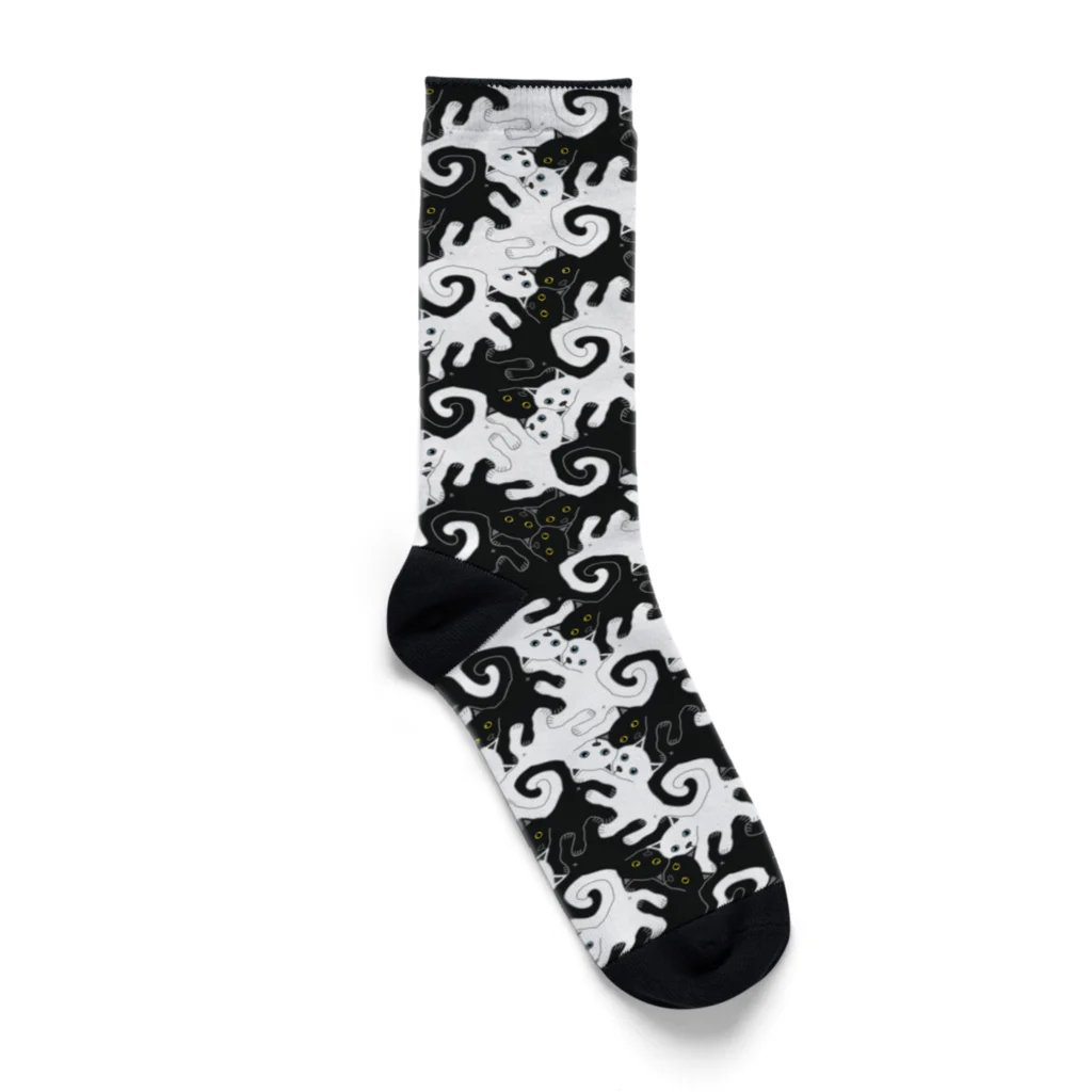 みかんの猫パンチ白猫&黒猫 Socks