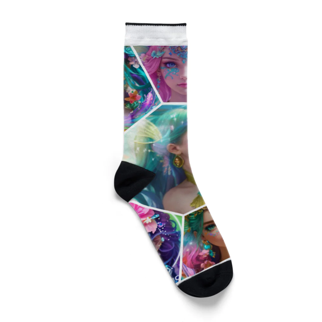 💖宇宙整体♪🌈♪こころからだチャンネル♪💖の mermaid paradise  Socks