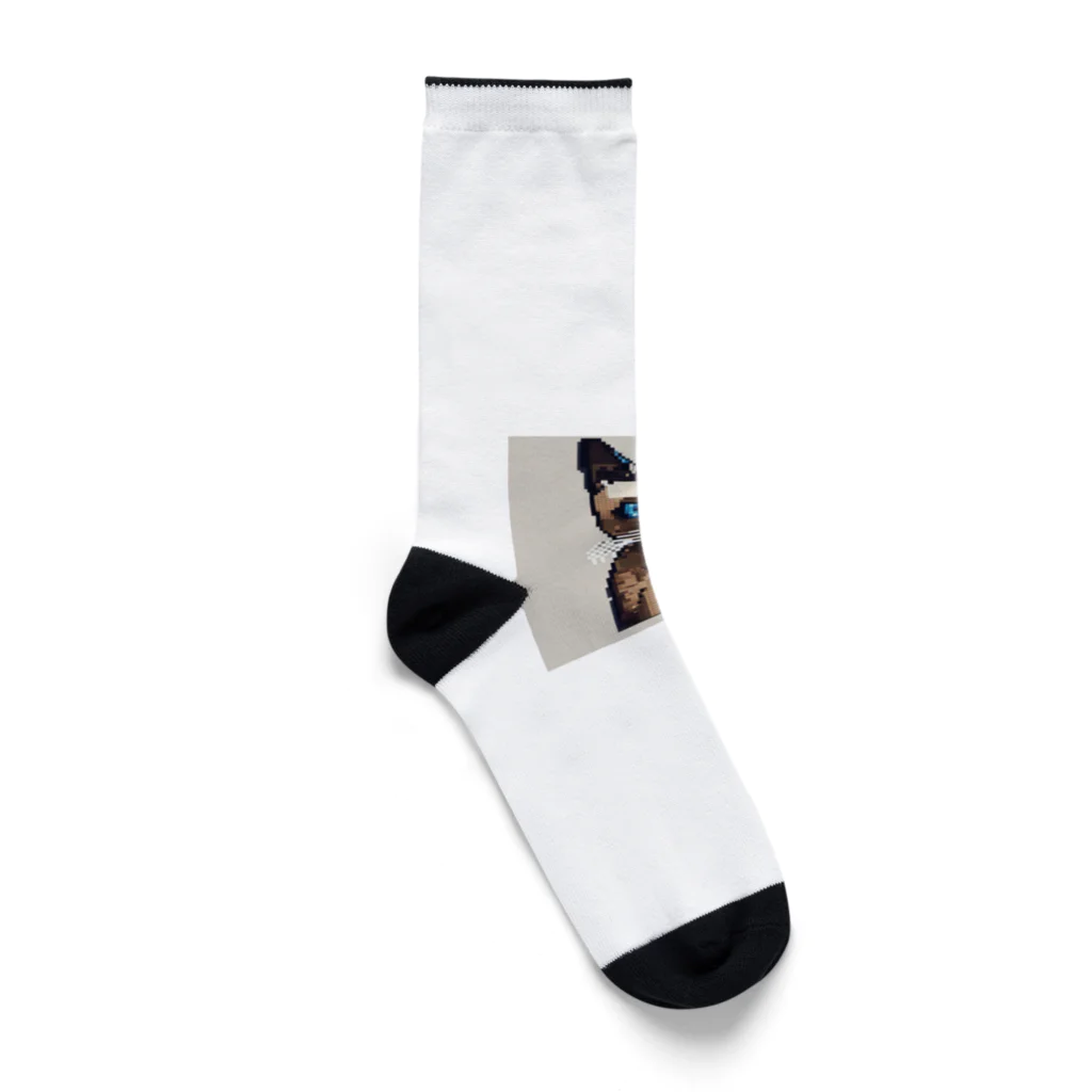 kindonesiaのドッド絵のシャムネコ Socks