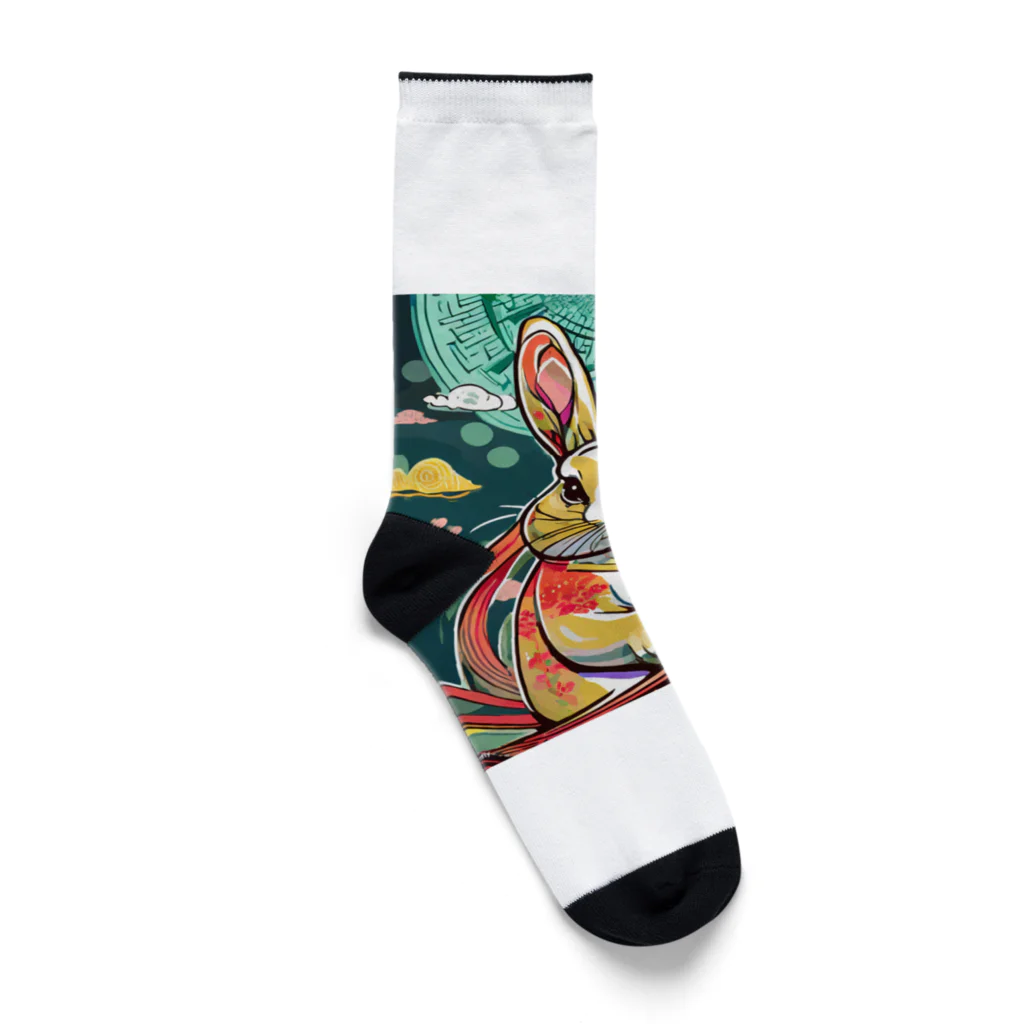 monogrmの中華風うさぎ Socks