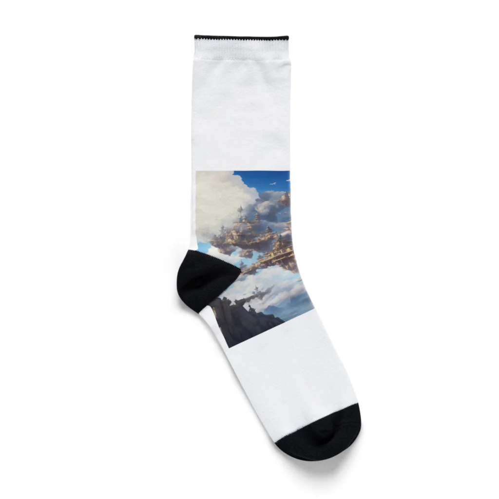 SetsunaAIの空に浮かぶ島のファンタジーグッズ Socks