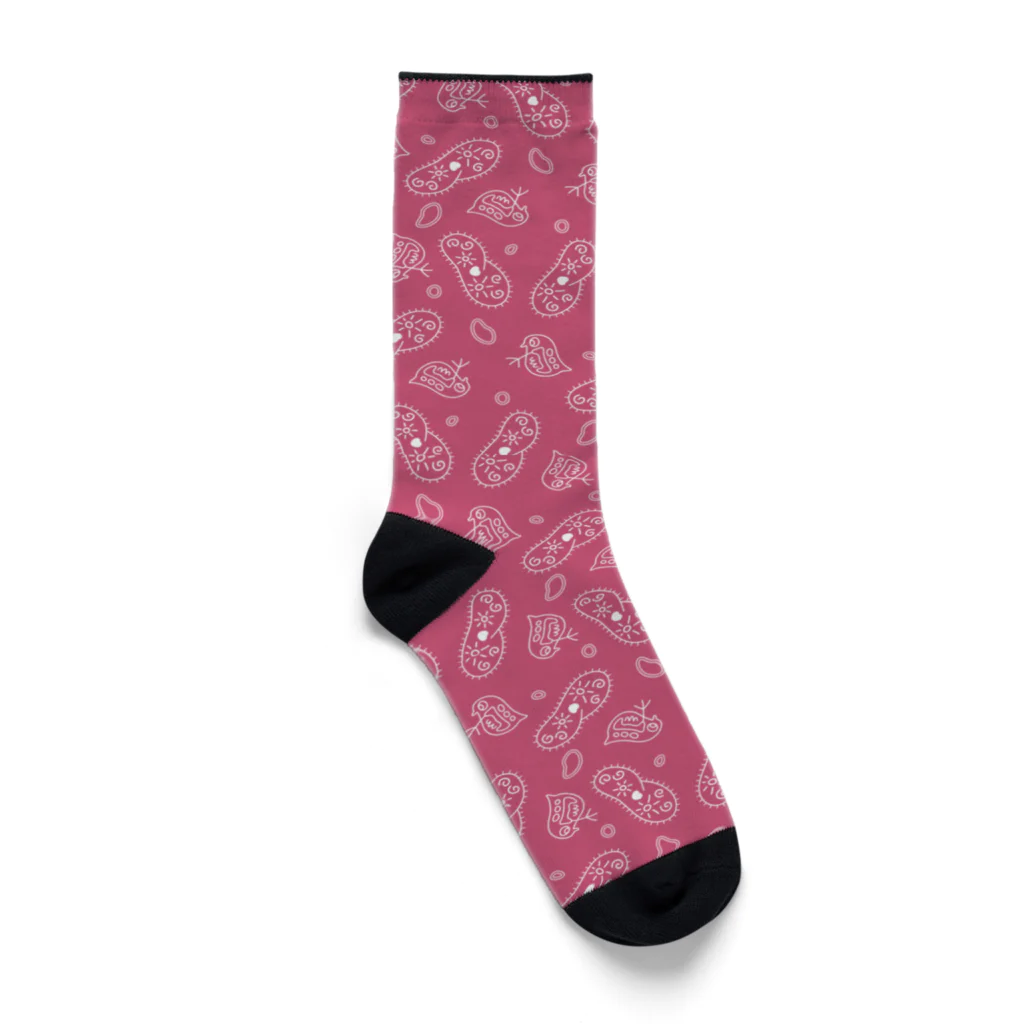 B-catの微生物パターン赤_アイテムいろいろ Socks