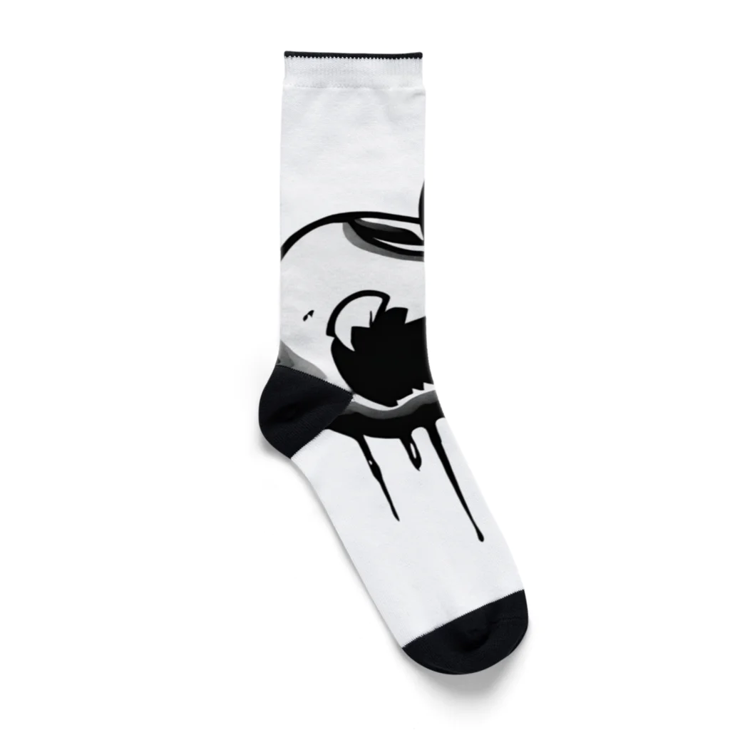 alphayouのホラーデザインアップル Socks