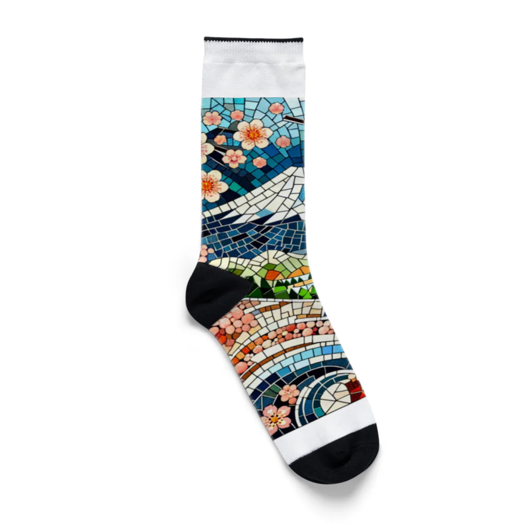 kageblogの日本の伝統と美しさを象徴するモザイクアート Socks