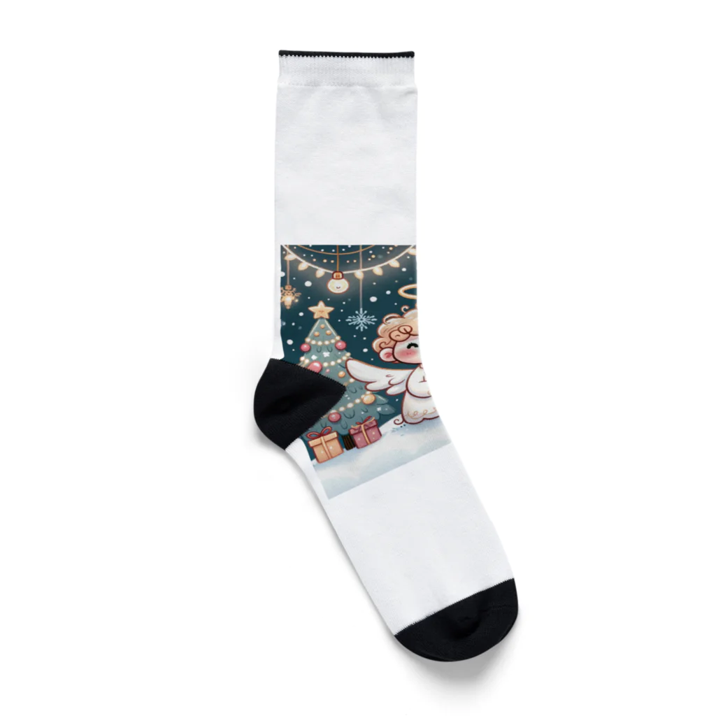 たまき工房の呑(どん)天使のクリスマスデフォルメ Socks