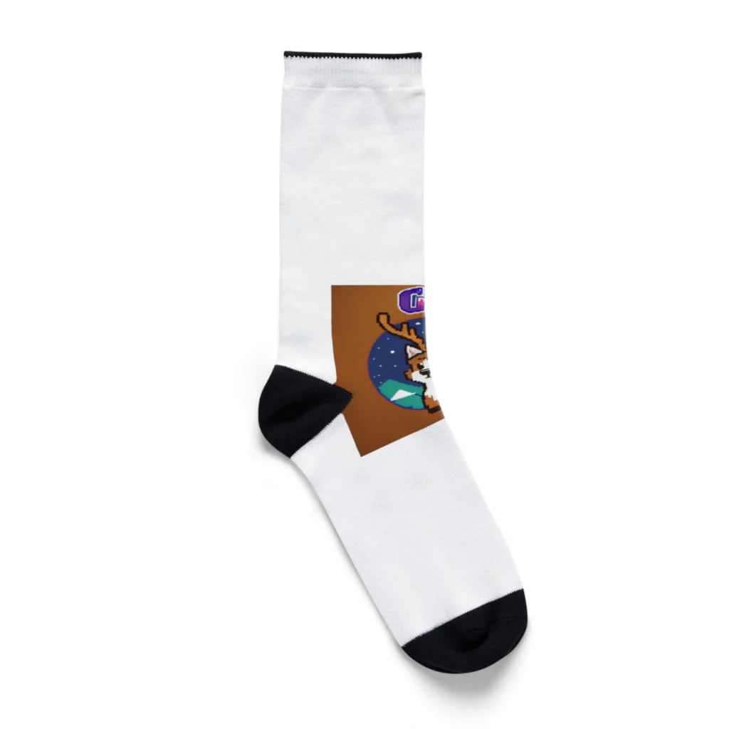 おしゃれなグッズ集のトナカイのドット絵　トナドット Socks