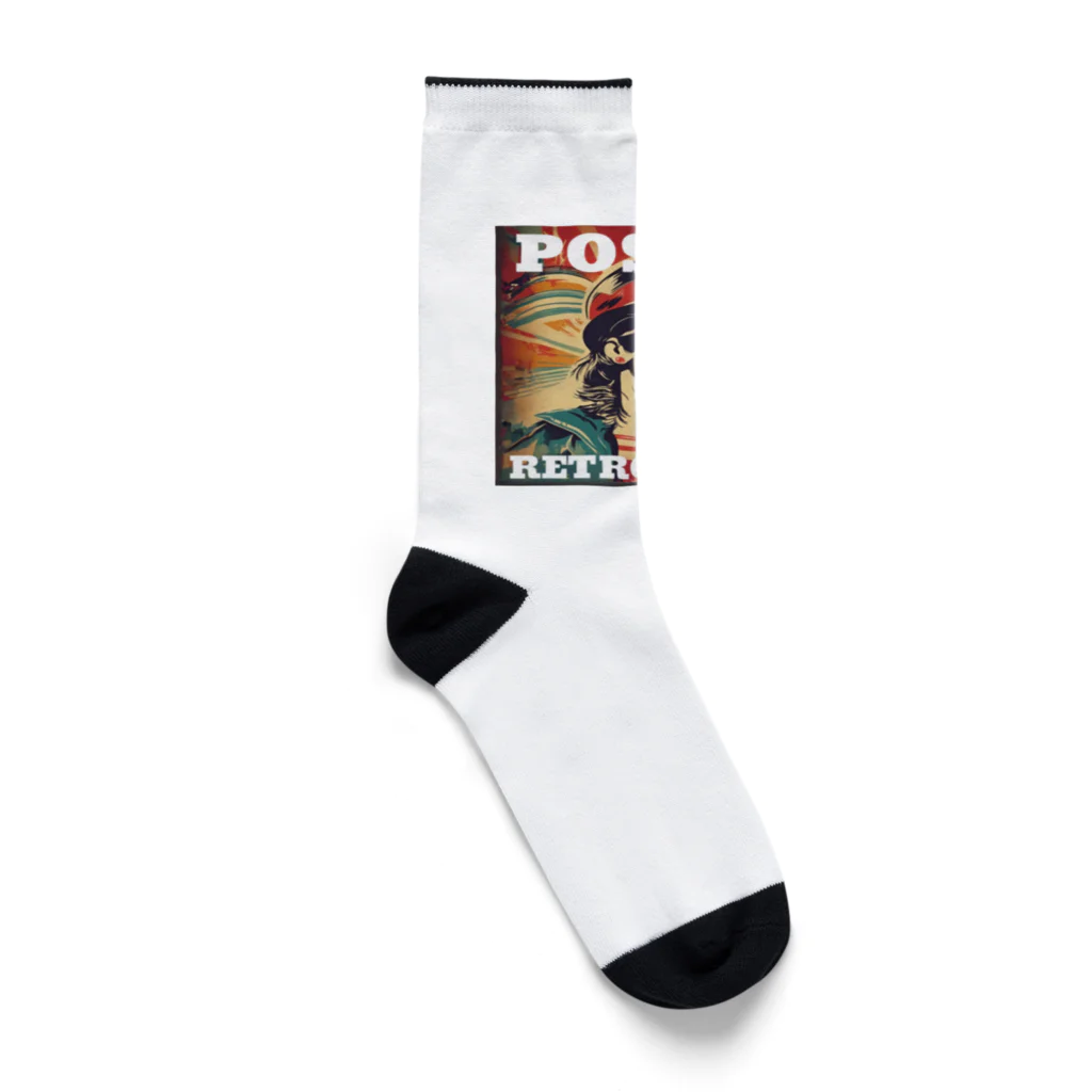 kazu_gのレトロ風ポスター（女性） Socks