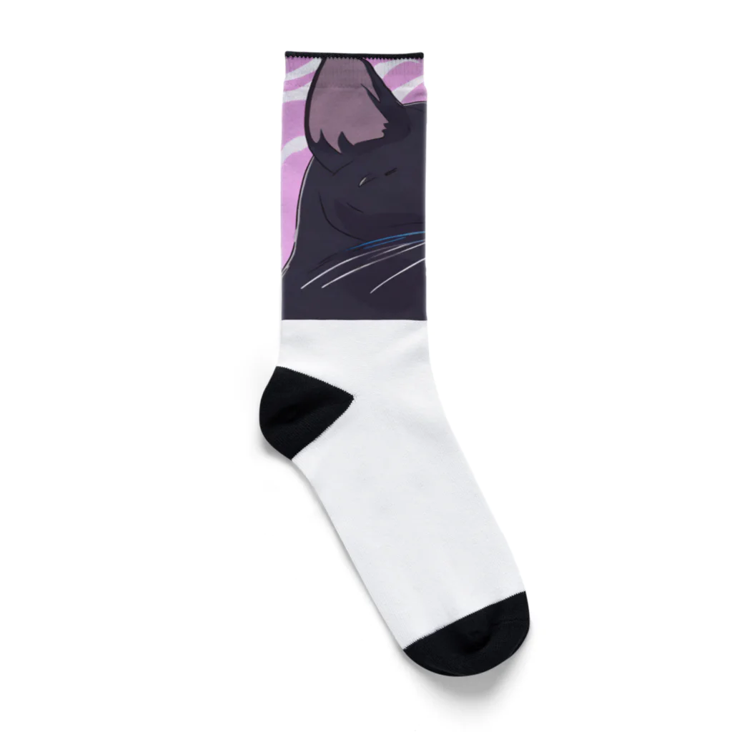 73GTCのかっこいい黒猫3 Socks