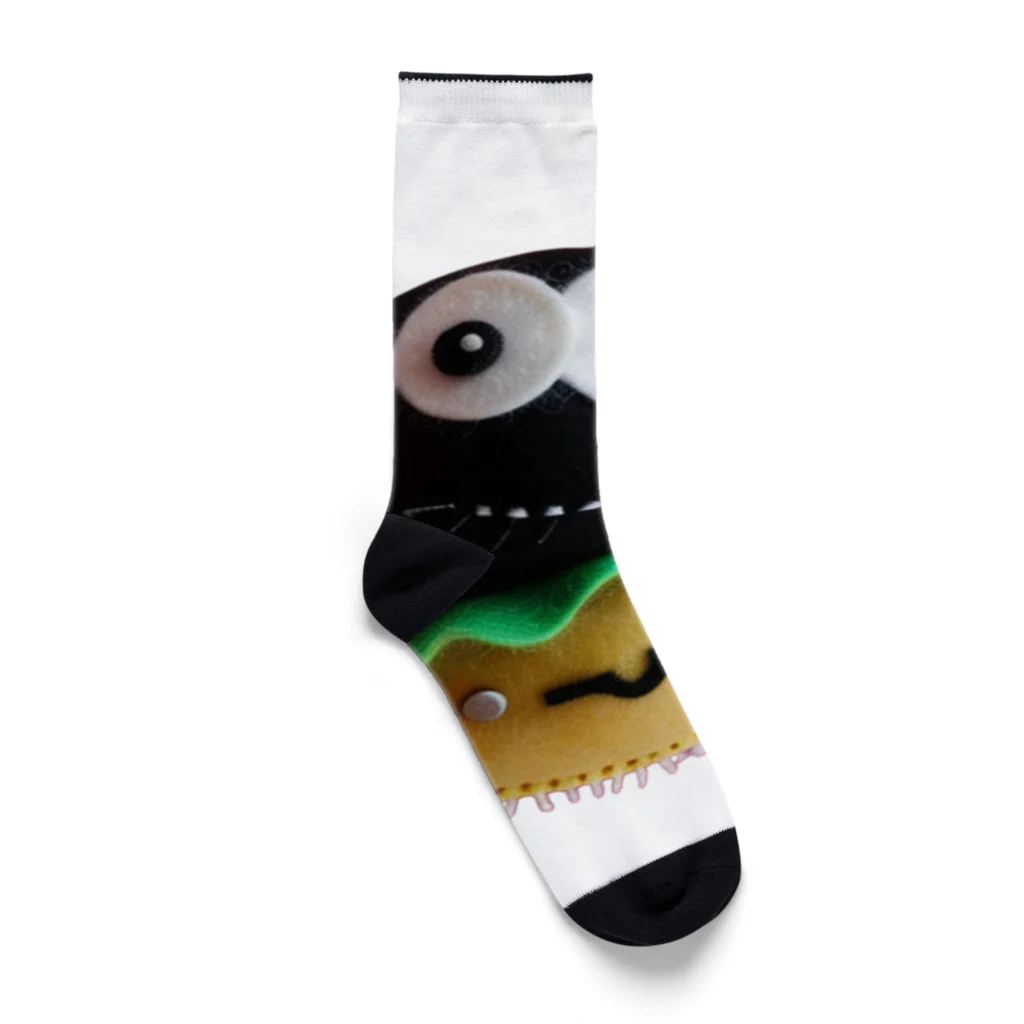 ヤマネコのうなぎバーガーのフェルトぬいぐるみ Socks