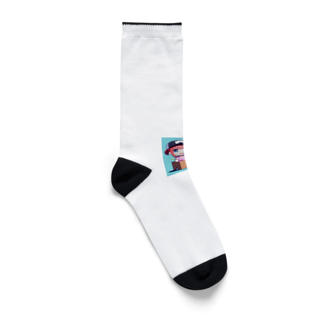 agariiのダンボール　野球女子　ヨネオリ Socks