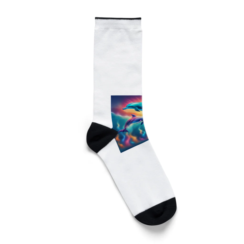 スプラッシュルークのイルカのイラストグッズ Socks