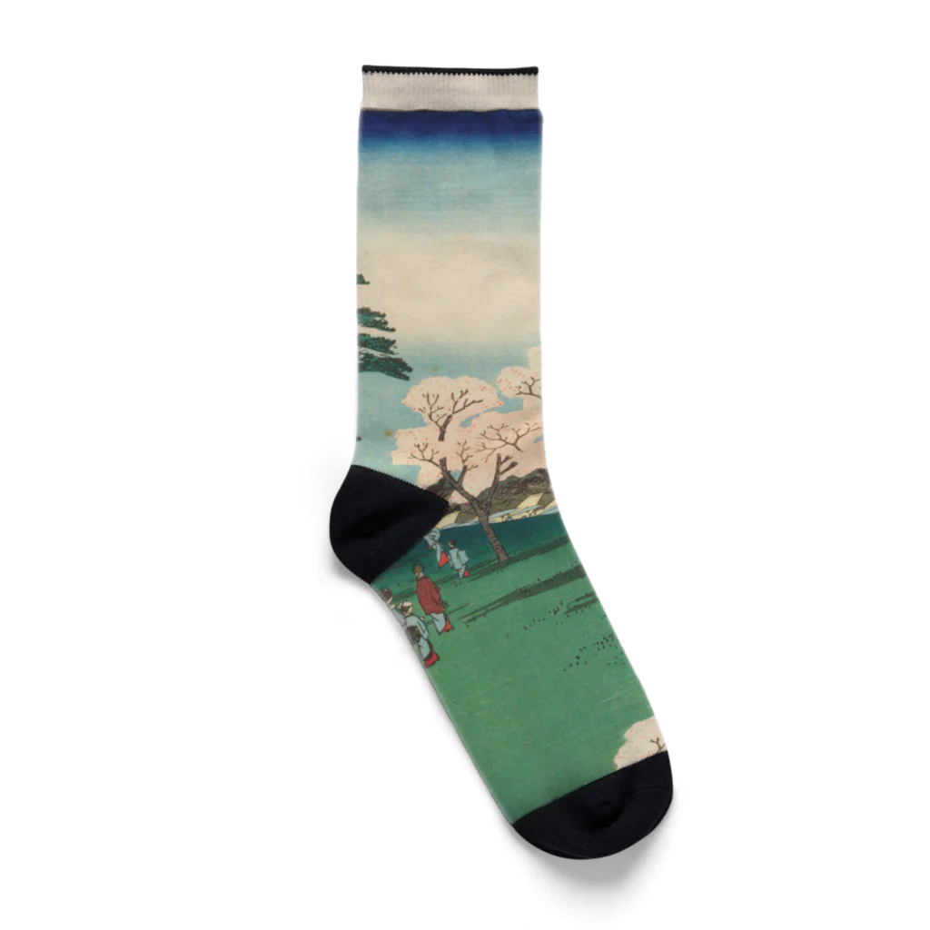 浮世絵屋の広重「冨二三十六景⑧　東都あすか山」歌川広重の浮世絵 Socks