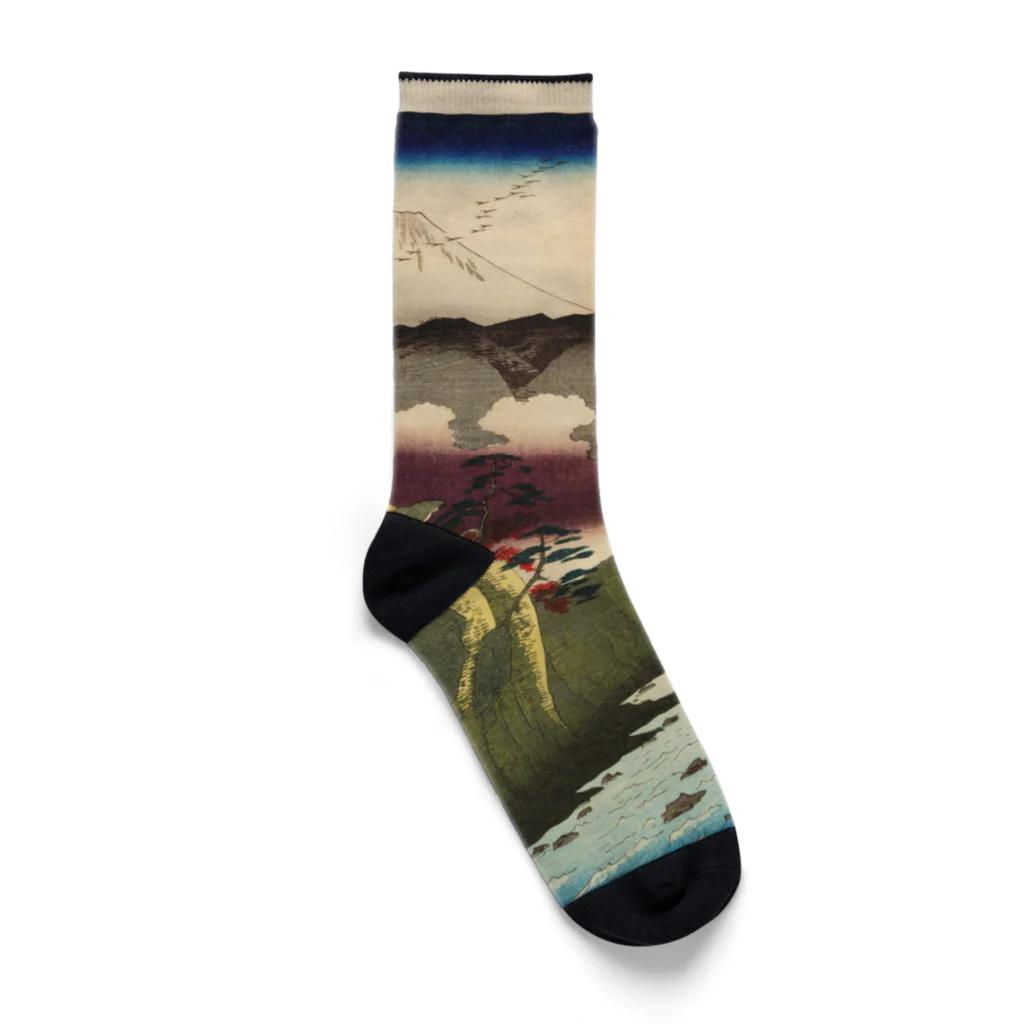 浮世絵屋の広重「冨二三十六景㉜　甲斐犬目峠」歌川広重の浮世絵 Socks