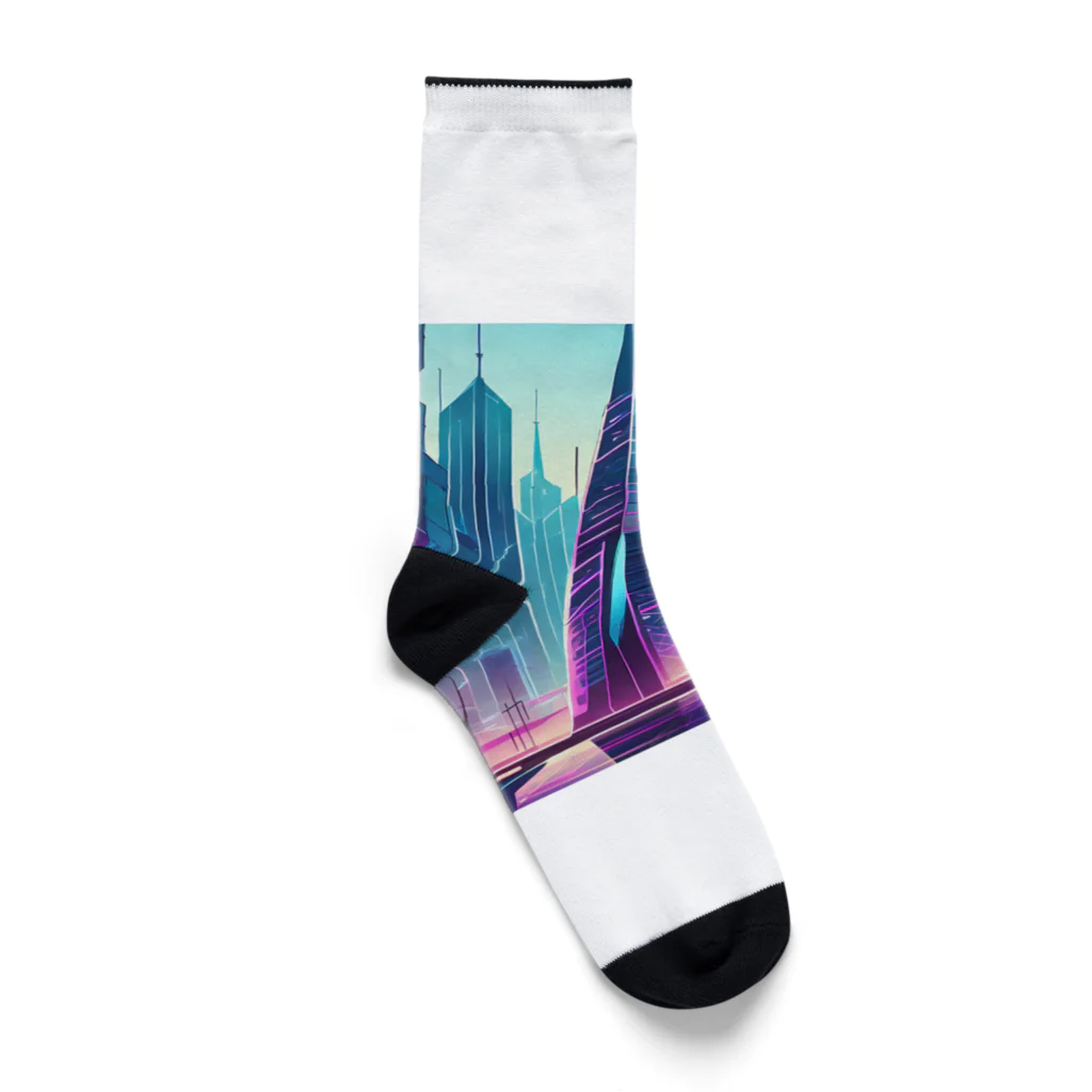 のんびりアート工房のサイバーパンク都市 Socks