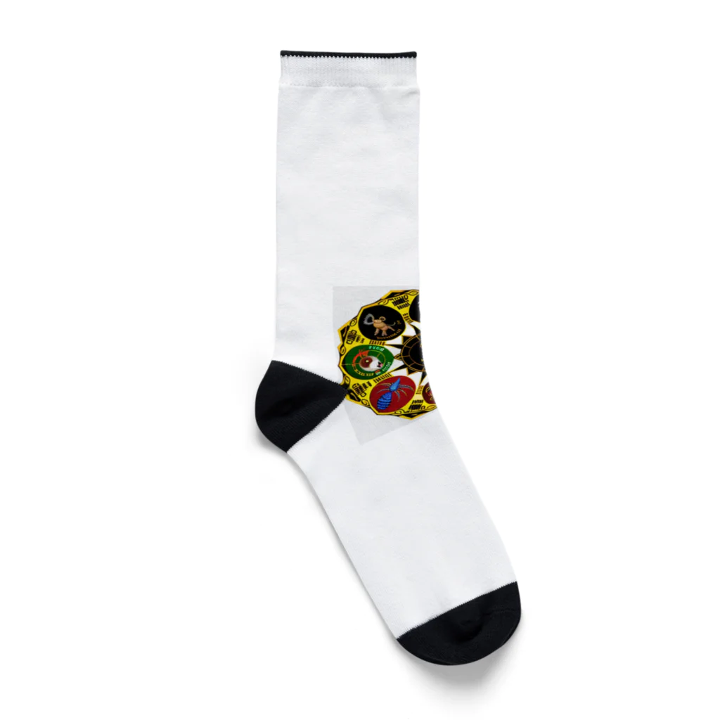 雷神門ショップの八星座万華鏡風 Socks