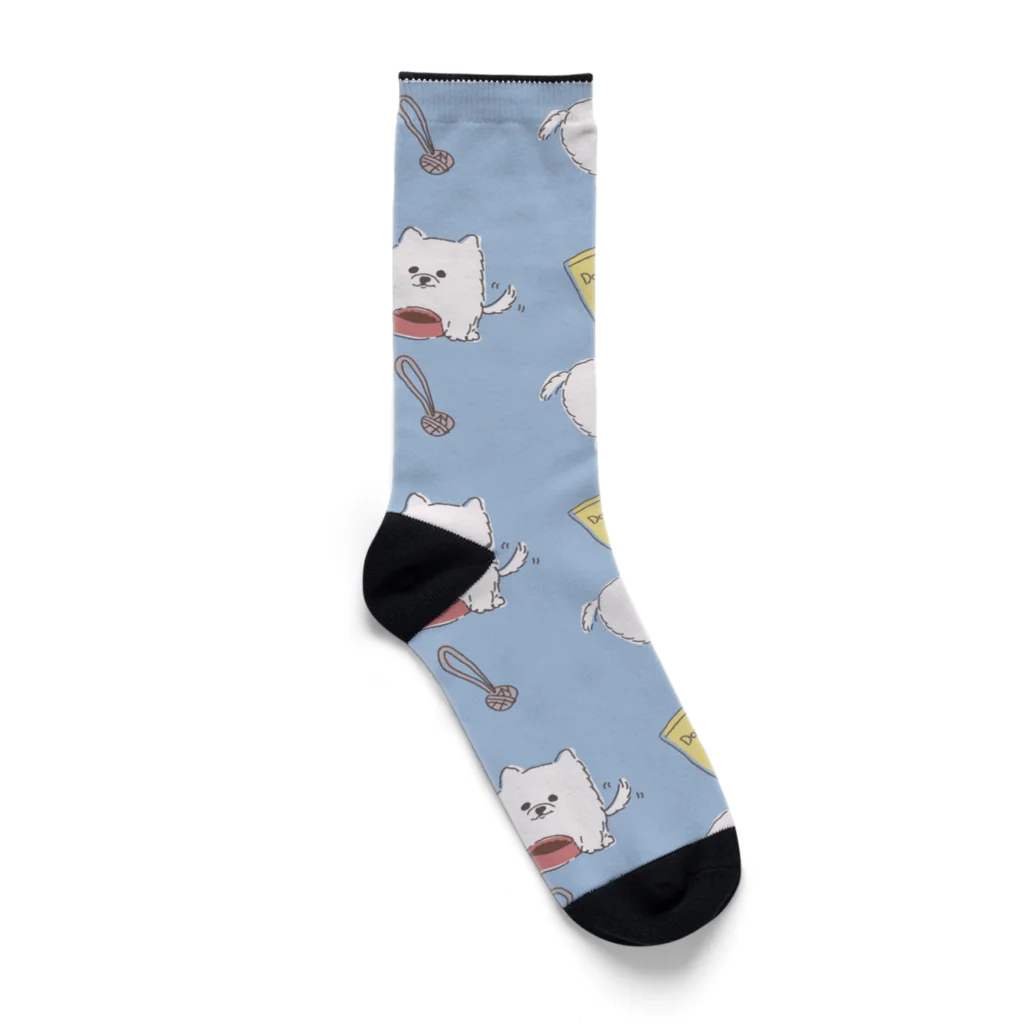 F_Illust_shopの白ぽめちゃんのパターンイラスト Socks