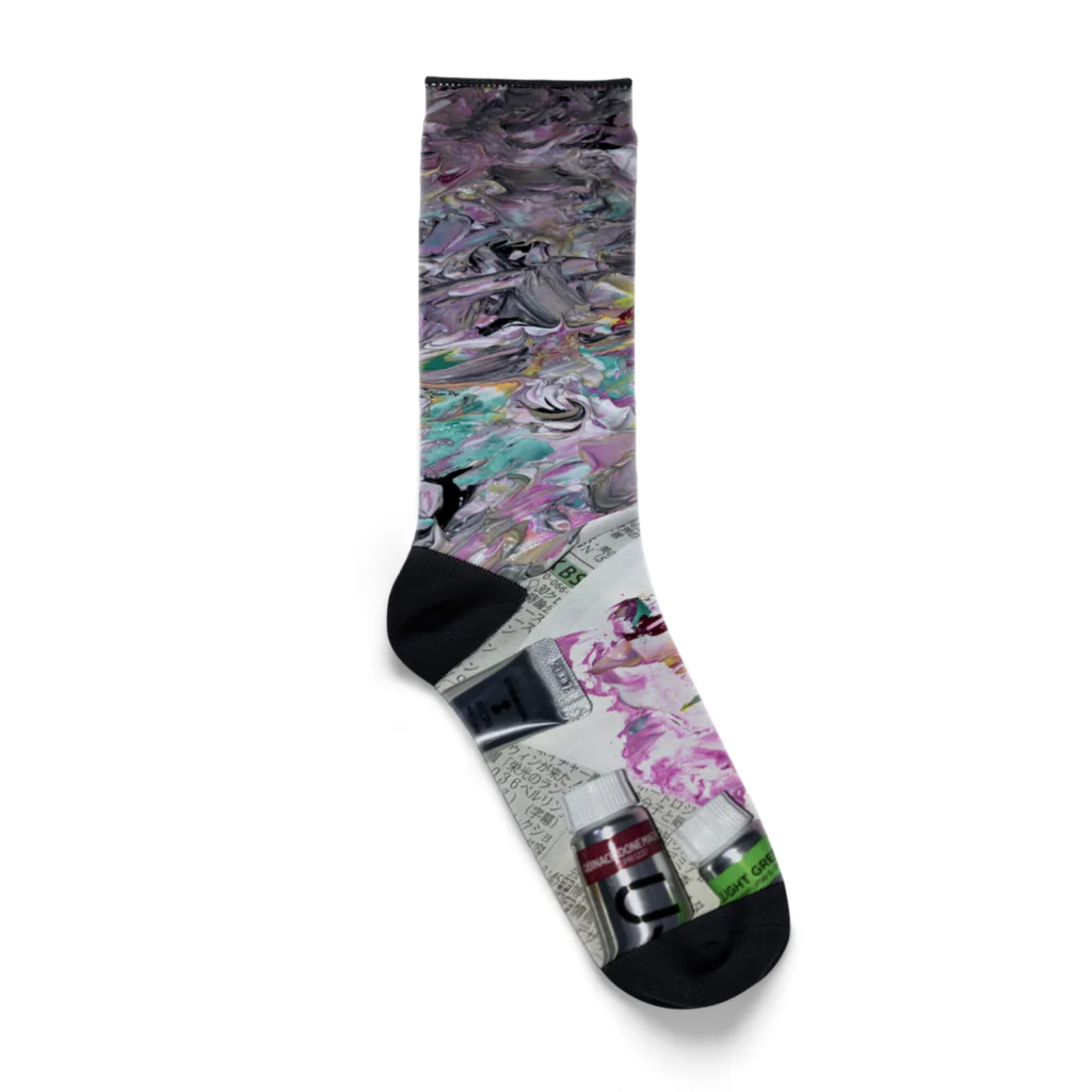 _popcornのtexture art Socks