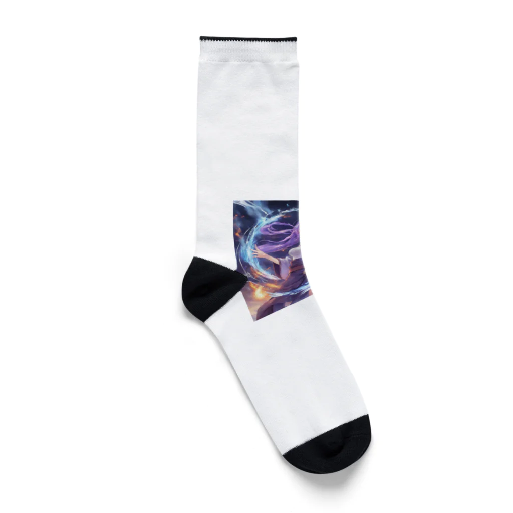 TAMAGAWAの炎と水の魔法使い Socks