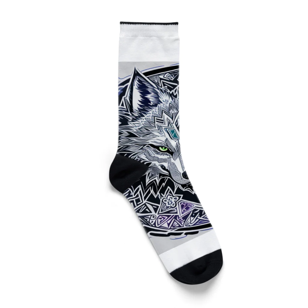 ZZRR12の月光の守護者、狼の紋章 Socks